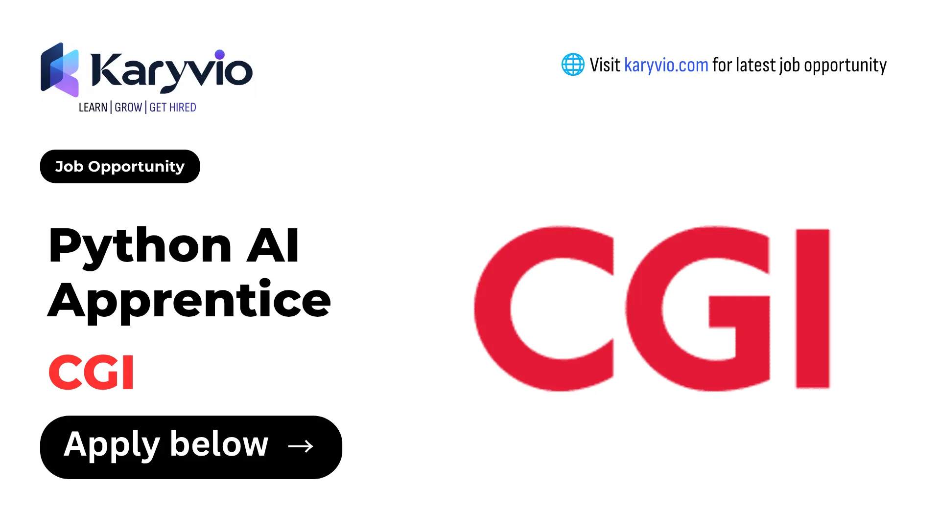 Python AI Apprentice at CGI – Hyderabad | Karyvio | Karyvio